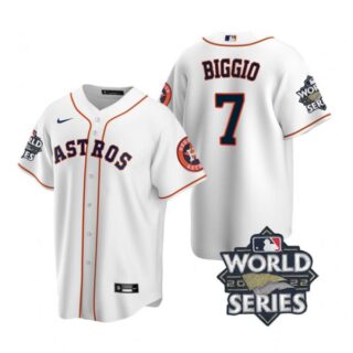 Men's Houston Astros Craig Biggio 2022 World Series White Home Stitched Jersey