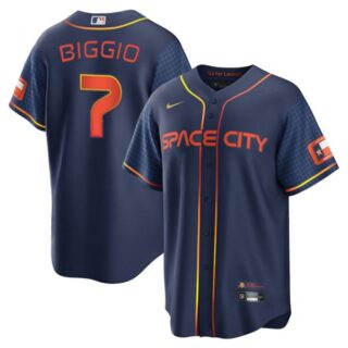 Youth Craig Biggio Houston Astros 2022 Space City Connect Navy Stitched Jersey