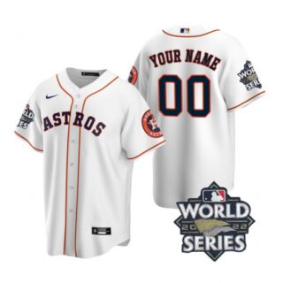 Men's Houston Astros Custom 2022 World Series White Home Stitched Jersey