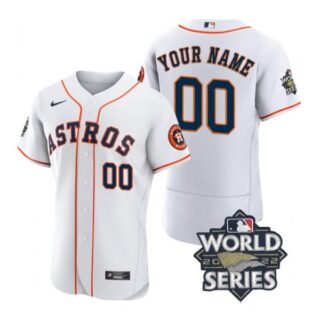 Men's Custom Houston Astros 2022 World Series Stitched Jersey White