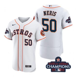 Men's Hector Neris Houston Astros 2022 World Series Champions Stitched White Jersey