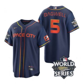 Youth Houston Astros Jeff Bagwell 2022 World Series City Connect Navy Stitched Jersey