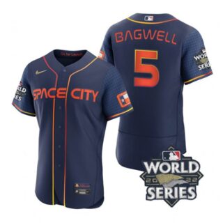 Men's Jeff Bagwell Houston Astros 2022 World Series Space City Connect Jersey Navy