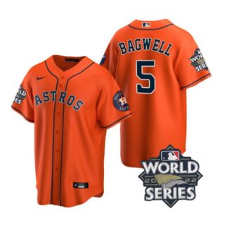 Men's Houston Astros Jeff Bagwell 2022 World Series Orange Alternate Stitched Jersey