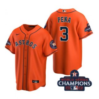 Men's Jeremy Pena Houston Astros 2022 World Series Champions Orange Stitched Jersey