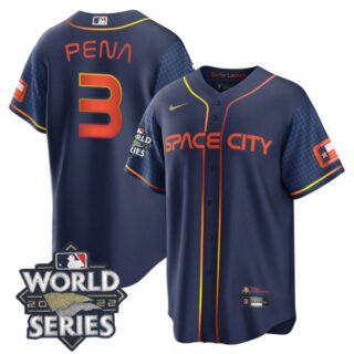 Men's Houston Astros Jeremy Pena 2022 World Series Space City Connect Stitched Jersey