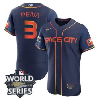 Men's Jeremy Pena Houston Astros 2022 World Series Space City Connect Jersey Navy