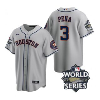 Men's Houston Astros Jeremy Pena 2022 World Series Gray Road Stitched Jersey