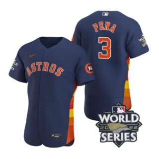 Men's Jeremy Pena Houston Astros 2022 World Series Stitched Jersey Navy
