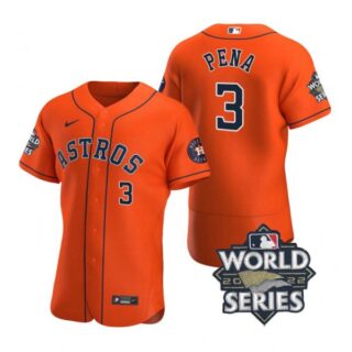 Men's Jeremy Pena Houston Astros 2022 World Series Stitched Jersey Orange