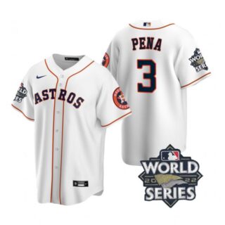 Men's Houston Astros Jeremy Pena 2022 World Series White Home Stitched Jersey