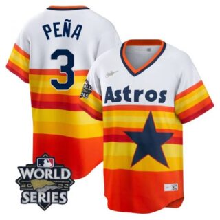 Men's Houston Astros Jeremy Pena 2022 World Series Rainbow Stitched Jersey