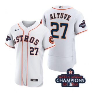 Men's Jose Altuve Houston Astros 2022 World Series Champions Stitched White Jersey