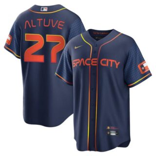 Youth Jose Altuve Houston Astros 2022 Space City Connect Navy Stitched Jersey