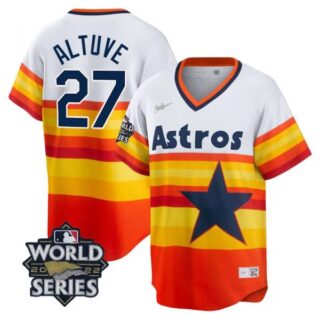 Men's Houston Astros Jose Altuve 2022 World Series Rainbow Stitched Jersey