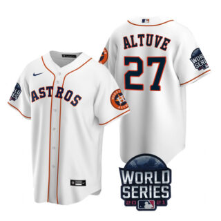 Youth Houston Astros Jose Altuve 2021 World Series Stitched Jersey Cool Base White Home