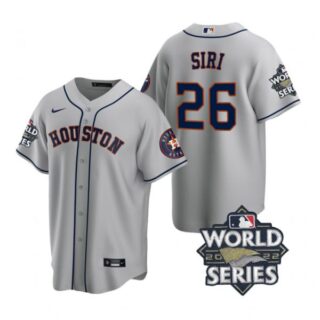 Men's Houston Astros Jose Siri 2022 World Series Gray Road Stitched Jersey