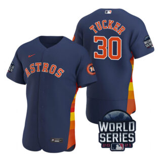 Men's Houston Astros Kyle Tucker 2021 World Series Stitched Jersey Flex Base Navy
