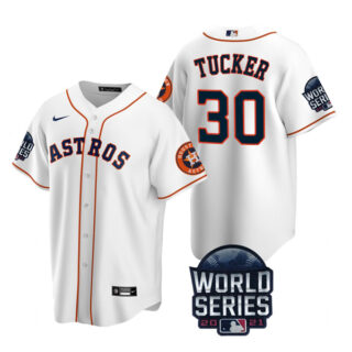 Youth Houston Astros Kyle Tucker 2021 World Series Stitched Jersey Cool Base White Home