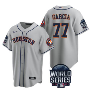 Youth Houston Astros Luis Garcia 2021 World Series Stitched Jersey Cool Base Gray