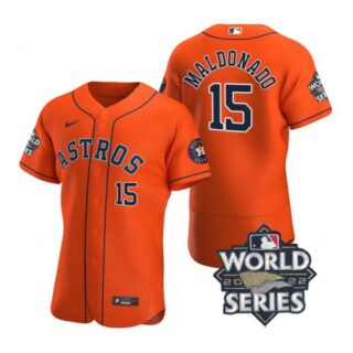 Men's Martin Maldonado Houston Astros 2022 World Series Stitched Jersey Orange