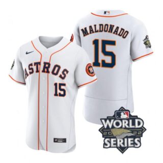 Men's Martin Maldonado Houston Astros 2022 World Series Stitched Jersey White