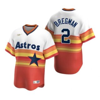 Men's Alex Bregman Houston Astros Cool Base Jersey Orange Cooperstown