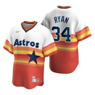 Men's Nolan Ryan Houston Astros Cool Base Jersey Orange Cooperstown
