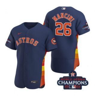Men's Trey Mancini Houston Astros 2022 World Series Champions Stitched Navy Jersey