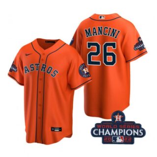 Men's Trey Mancini Houston Astros 2022 World Series Champions Orange Stitched Jersey