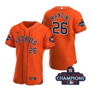 Men's Trey Mancini Houston Astros 2022 World Series Champions Stitched Orange Jersey