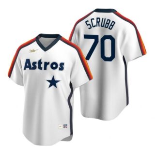Men's Andre Scrubb Houston Astros Cool Base Jersey White Cooperstown