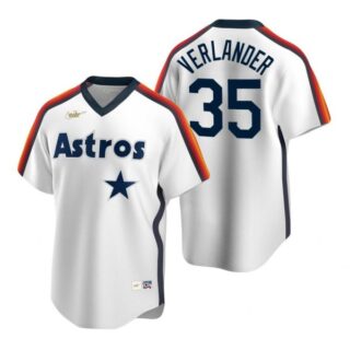 Men's Justin Verlander Houston Astros Cool Base Jersey White Cooperstown