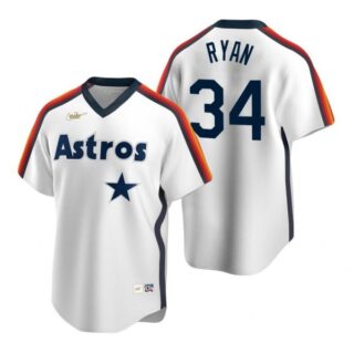 Men's Nolan Ryan Houston Astros Cool Base Jersey White Cooperstown