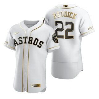 Men's Josh Reddick Houston Astros Flex Base Jersey White Golden