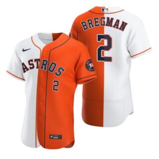 Men's Alex Bregman Houston Astros Flex Base Jersey White Orange