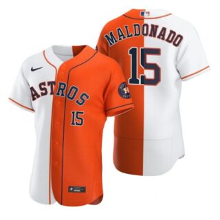 Men's Martin Maldonado Houston Astros Flex Base Jersey White Orange