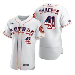 Men's Brad Peacock Houston Astros Flex Base Jersey White Stars