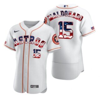 Men's Martin Maldonado Houston Astros Flex Base Jersey White Stars