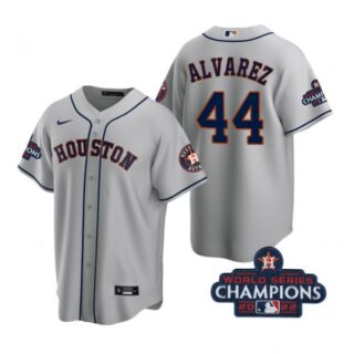 Youth Yordan Alvarez Houston Astros 2022 World Series Champions Gray Stitched Jersey