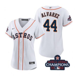 Women's Yordan Alvarez Houston Astros 2022 World Series Champions White Stitched Jersey