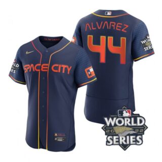 Men's Yordan Alvarez Houston Astros 2022 World Series Space City Connect Jersey Navy