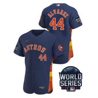 Men's Houston Astros Yordan Alvarez 2021 World Series Stitched Jersey Flex Base Navy