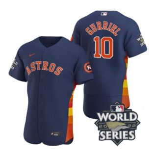 Men's Yuli Gurriel Houston Astros 2022 World Series Stitched Jersey Navy