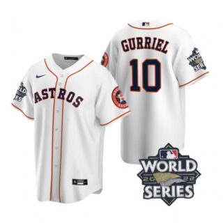 Men's Houston Astros Yuli Gurriel 2022 World Series White Home Stitched Jersey