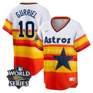 Youth Houston Astros Yuli Gurriel 2022 World Series Rainbow Stitched Jersey