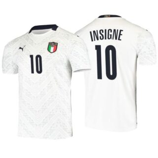 Men's Lorenzo Insigne Italy National White Away Jersey