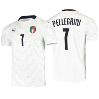 Men's Lorenzo Pellegrini Italy National White Away Jersey
