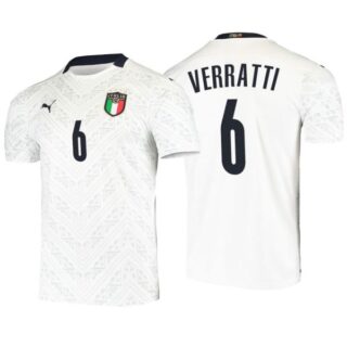 Men's Marco Verratti Italy National White Away Jersey