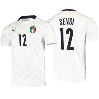 Men's Stefano Sensi Italy National White Away Jersey